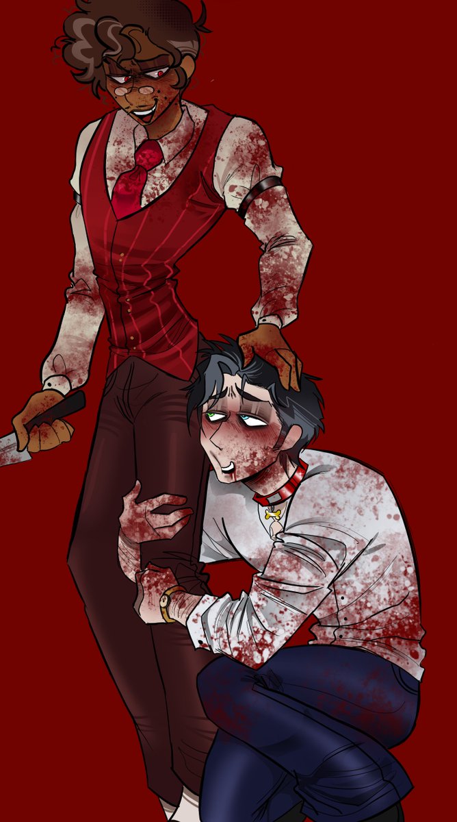 cowiv333's tweet photo. Estuve leyendo muchos fanfics #murdermedia y tuve que dibujarlos jeje
#radiostatic #HazbinHotel #alastorhuman #vincentwhitman https://t.co/NYLq2eo9hX