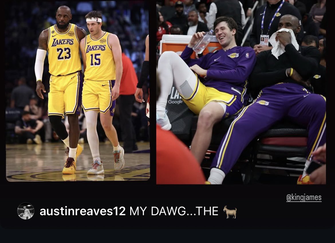 LALMuse's tweet photo. Austin’s addition to his LeBron James thank you message:

“MY DAWG…THE 🐐” https://t.co/b7SwYHZSk7