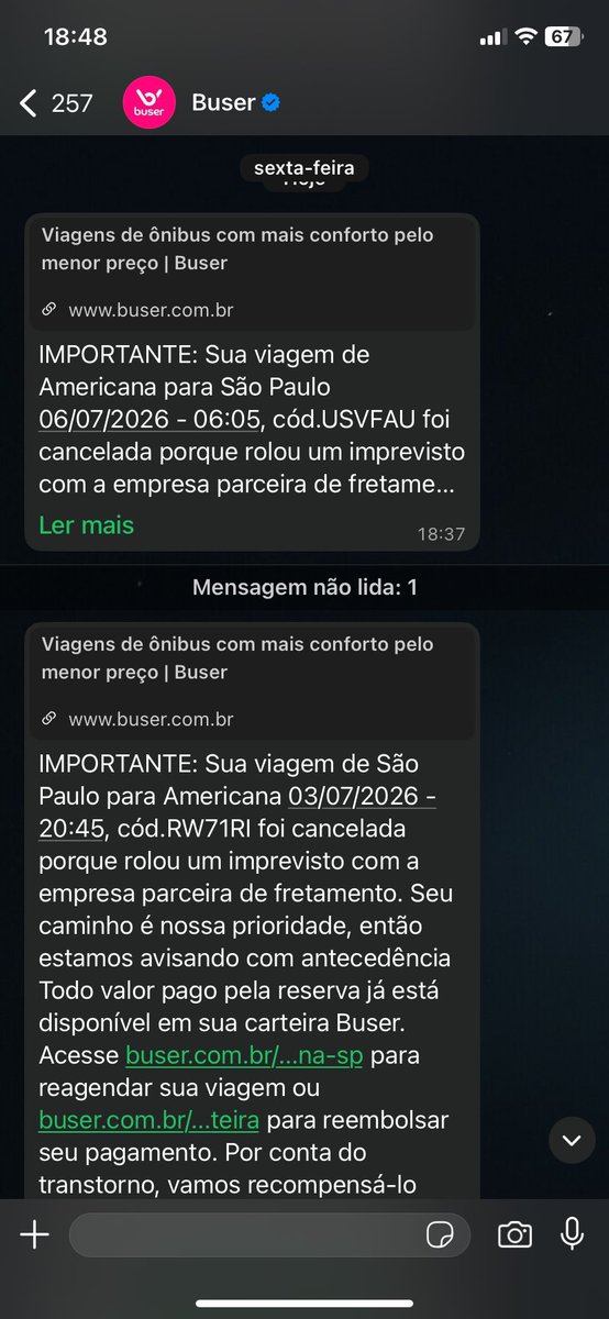 abner_nr's tweet photo. Porra @BuserBrasil vamos se ajudar, 3 semanas seguidas cancelando busão da rota americana >SP ida e volta. 
Se não dá pra fazer vários horários deixa pelo menos 1 horário disponível sem cancelamento. 👎👎👎👎👎👎👎👎 https://t.co/OF3qoPHRA2