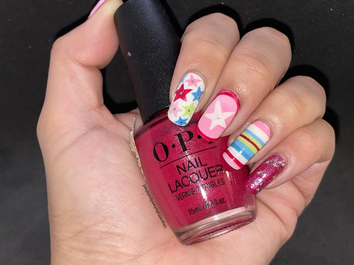 _goldmoonlight's tweet photo. NEW ARTICLE | https://t.co/h9jCX6NjPO : Nail art using @OPI_PRODUCTS "California Raspberry". #NOTD https://t.co/8EueL2kkEq