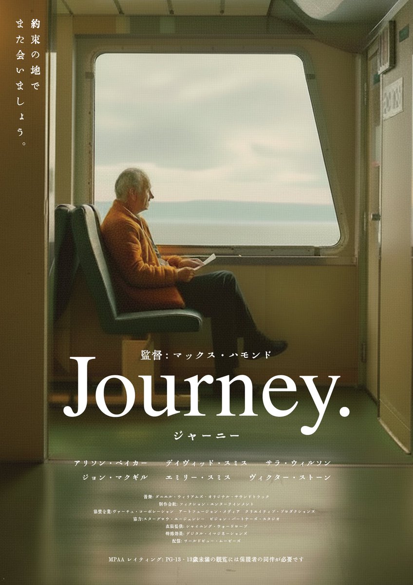 sampoopoo3's tweet photo. #グラフィックアーティストギルド #GraphicArtistGuild
【課題8-映画ポスター】
ある日老父は、亡くなった最愛の妻の手紙を見つける。手紙には「約束の地でまた会いましょう」の文字が。妻を失った老父が2人で過ごした日々をなぞりながら旅をするお話 https://t.co/hOeVnI3npP