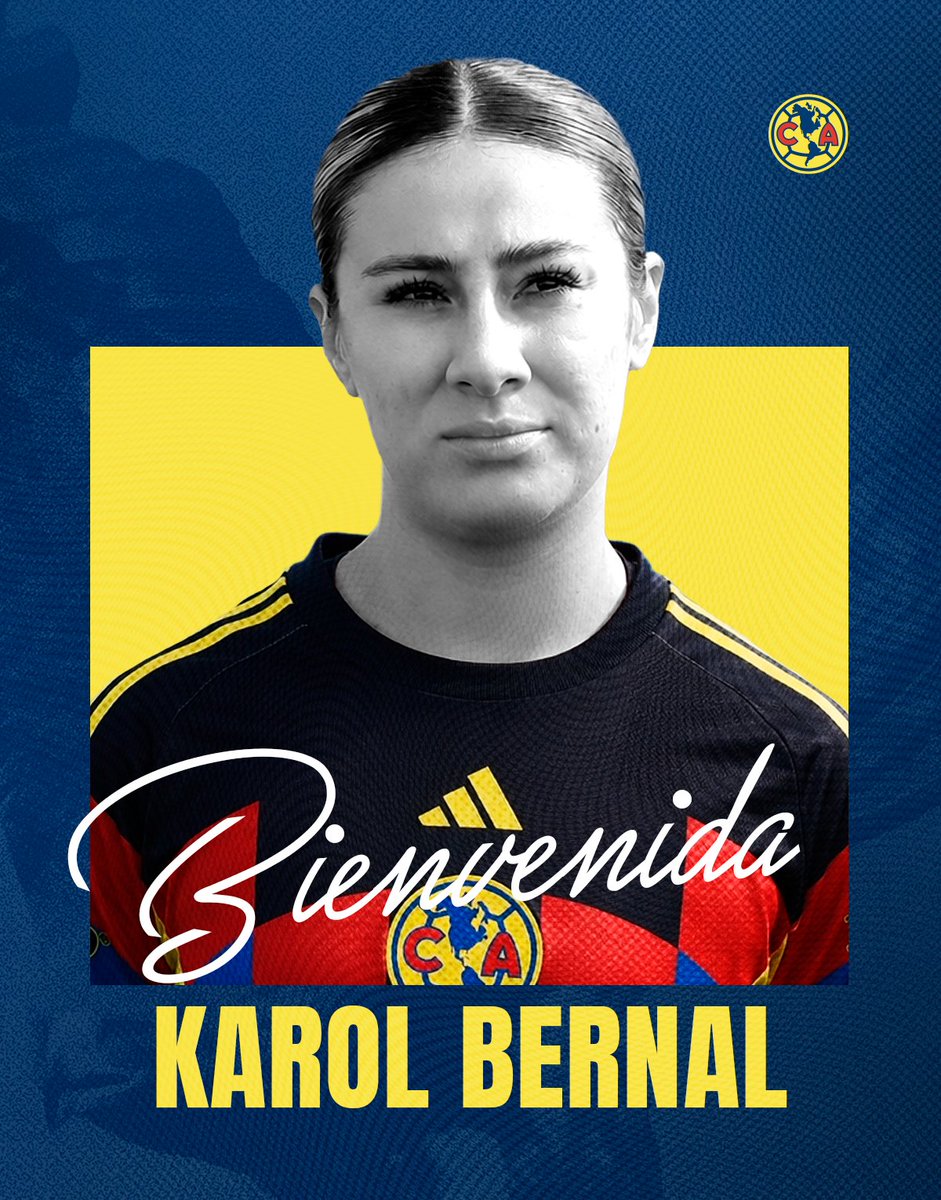 AmericaFemenil's tweet photo. ¡Bienvenida al Club América, Karol! 💙💛

#KarolEsÁguila https://t.co/cAZUVyh2dt