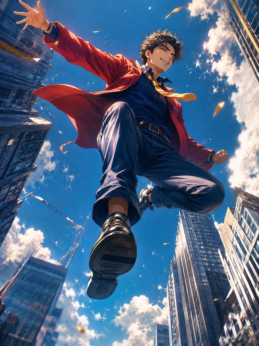 Dynamic Anime Hero Figure Render