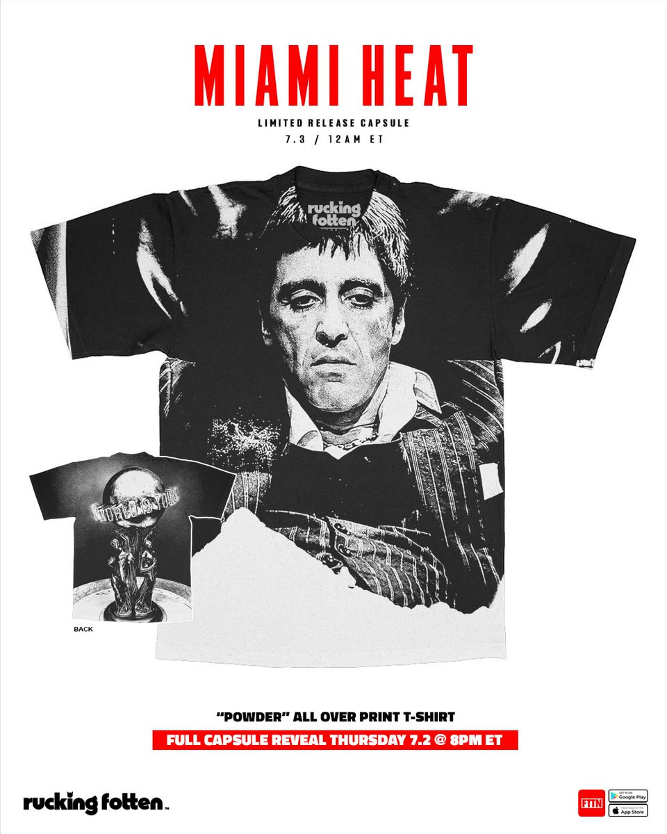 Ruckingfotten's tweet photo. The world will remember him by another name...

Introducing timed edition previews from our MIAMI HEAT capsule releasing FRIDAY 7.3 @ 12AM ET!

This is only the tip of the line… Full capsule reveal TOMORROW 7.2 @ 8PM ET https://t.co/KBxYWXGfvu