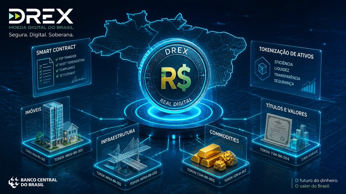 JoshDoesDefi's tweet photo. Brazil’s Central Bank advances DREX pilot, integrating smart contract functionality for Real-World Asset (RWA) tokenization. Brazil continues to lead South America in sovereign digital infrastructure. #DREX #RWA #Blockchain https://t.co/erQ1Qc81Bo