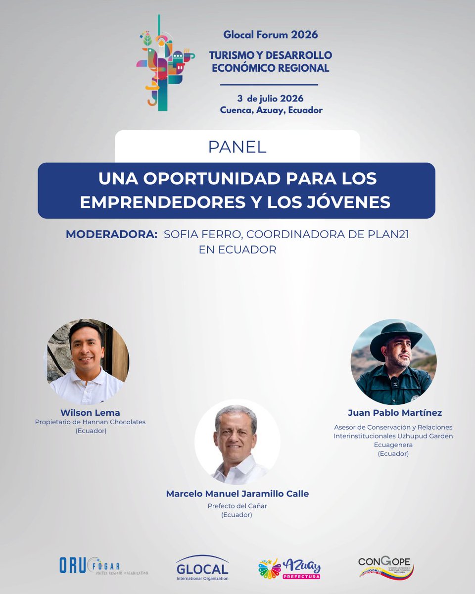 ORU_esp's tweet photo. 🌱 Jóvenes y emprendedores son claves en el desarrollo territorial

🌍 En el Foro de Turismo y Desarrollo Económico Regional, representantes del sector público, privado y emprendedor compartirán experiencias para impulsar la innovación y el desarrollo regional

#RegionsForTourism https://t.co/SVUQY55P2s