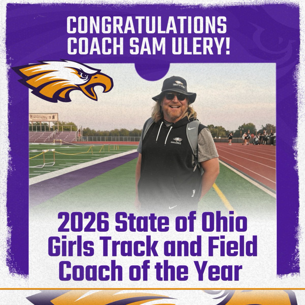 avoneagles's tweet photo. Congratulations to Avon Track &amp; Field Head Coach Sam Ulery on being named the 2026 State of Ohio Coach of the Year!

We are incredibly proud of you and your staff  for the dedication, leadership, and passion you bring to our student-athletes every day.  Congratulations Coach! https://t.co/XkXZd3fqBH