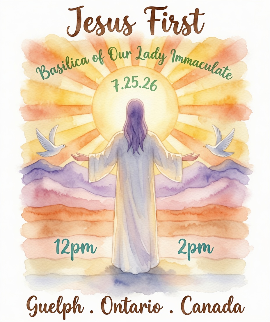 GuelphCitizenTV's tweet photo. Jesus First ✝ Saturday, July 25th, 2026 🙏 Basilica of Our Lady Immaculate 📖 #AffirmUnited #Guelph
#GCTV #ChristianValues #CanadianValues #JesusFirst #CanadaFirst https://t.co/lvScSFRY44