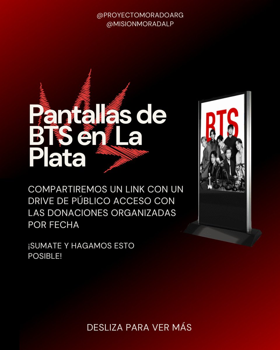 MeryBTSArmy's tweet photo. Pantalla de bienvenida para ARMY y BTS en La Plata
Dale rt y compartí en tus redes! 
#BTS_ARİRANG #ARMYS https://t.co/4at0I2ZDHD