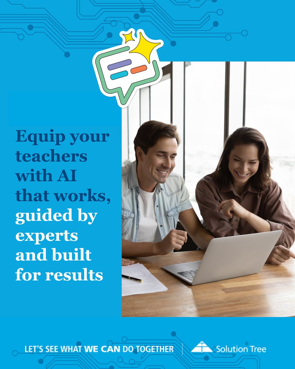SolutionTree's tweet photo. AI opens the door to smarter workflows, personalized support, and stronger student engagement—while keeping educators at the center of learning.
Because technology works best when it amplifies human potential.
👉 See how schools are making it happen: https://t.co/09fbTF3umS
#EducationInnovation #AIinSchools #ProfessionalLearning