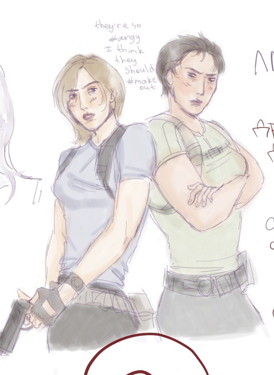 eatbugsrightnow's tweet photo. have some stupid claireada and fem!chreon that I drew on magma with my beautiful wife 
#residentevil #claireada #chreon https://t.co/AeAohzFYUR