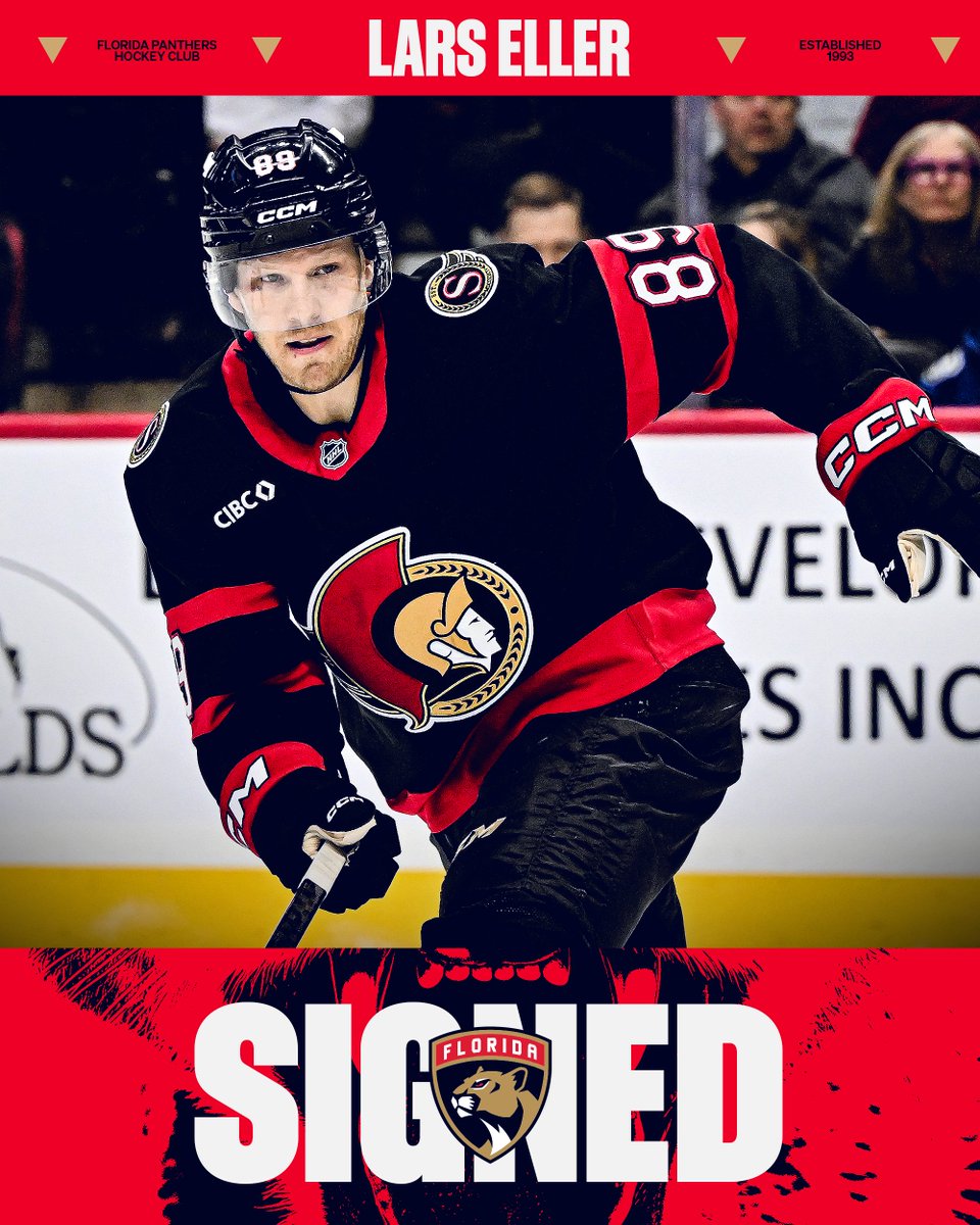 FlaPanthers's tweet photo. Lars to Las Olas 🌴

We have agreed to terms with forward Lars Eller on a one-year contract.

📝 » https://t.co/6uFHMS3uRF https://t.co/ix4oFhtSJe
