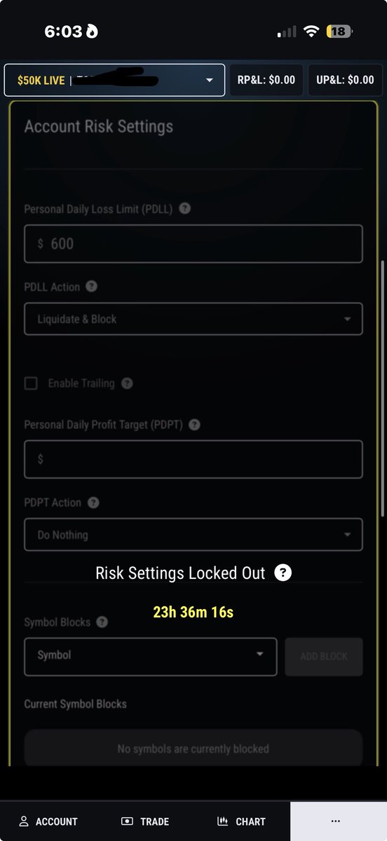 Glorythmic's tweet photo. I stopped trying to become a more disciplined trader.

I started building a process that assumed I wouldn’t always be disciplined.

Every day at 6pm, before the market even opens, I make my best trading decision and I lock my risk settings.

Two losses and I’m done.

Hit my profit target? Locked out.

I can’t change it.

Because I know exactly who I become after a losing streak and after a big winning day.

The best process isn’t the one that works when you’re thinking clearly.

It’s the one that protects you when you aren’t.

Your process shouldn’t rely on your discipline.

It should protect you when your discipline disappears.

@Topstep makes it easy