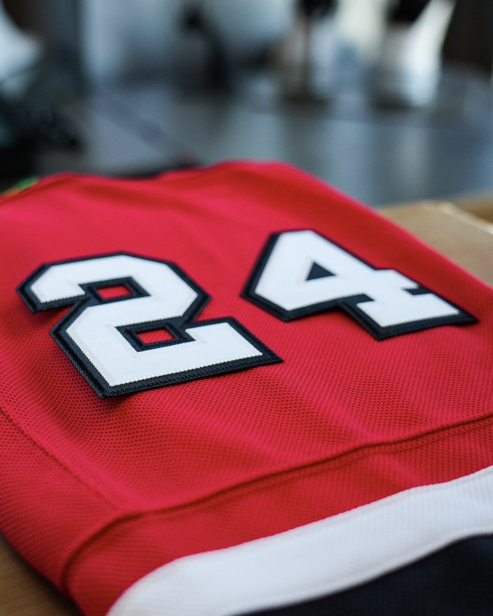 NHLBlackhawks's tweet photo. hot off the presses, Bowen is wearing 2️⃣4️⃣ this season! https://t.co/4FnteknR7Q