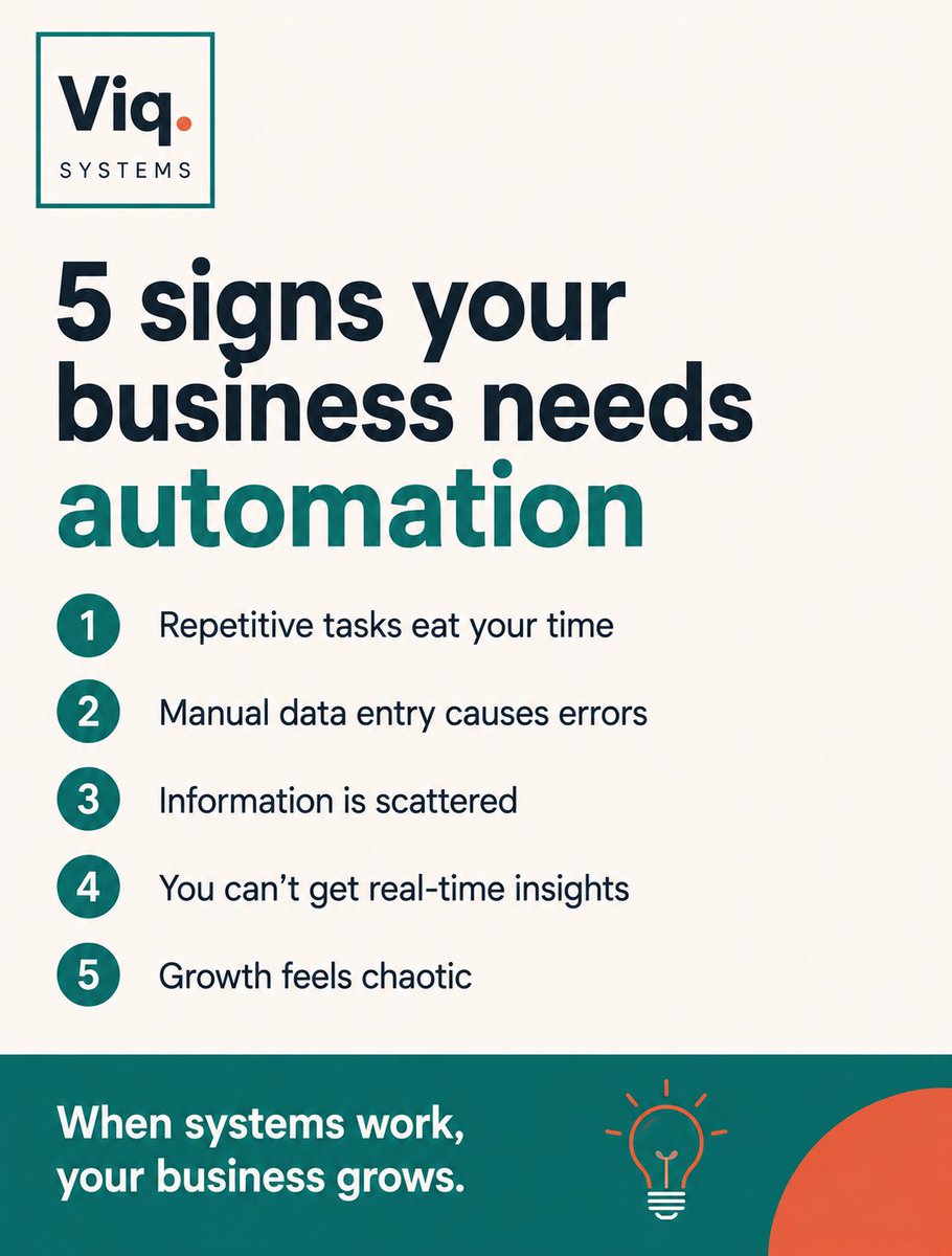VictorLMurimi's tweet photo. Repetitive tasks. Manual errors. Scattered info. No real-time insights. Chaotic growth. If 2+ of these sound familiar, it's time to automate. #BuildInPublic https://t.co/NOgXqnVFEK