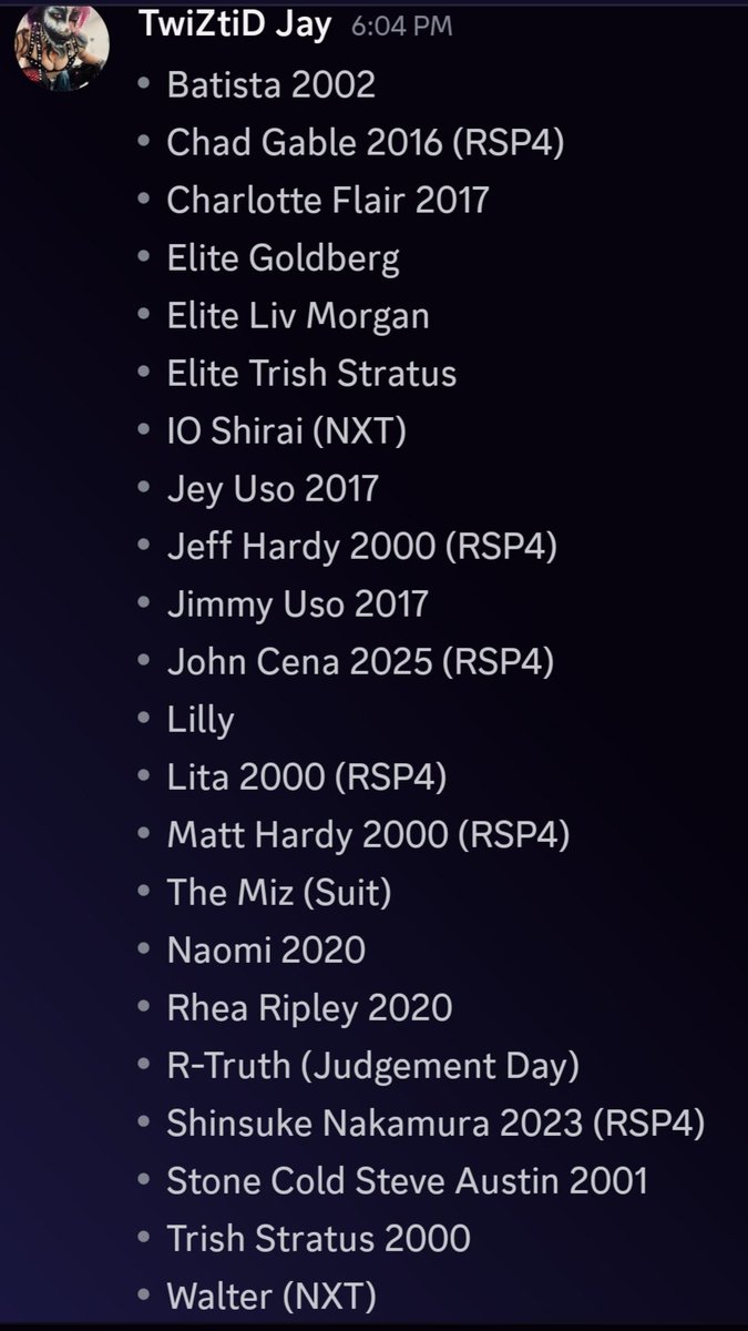 xtwiztidjayx's tweet photo. WWE 2K26 
#WWE2K26 #WWE #MyFaction 

Here is a list of Upcoming Persona Cards! Coming soon to MyFaction! https://t.co/AnsI1SkZlh