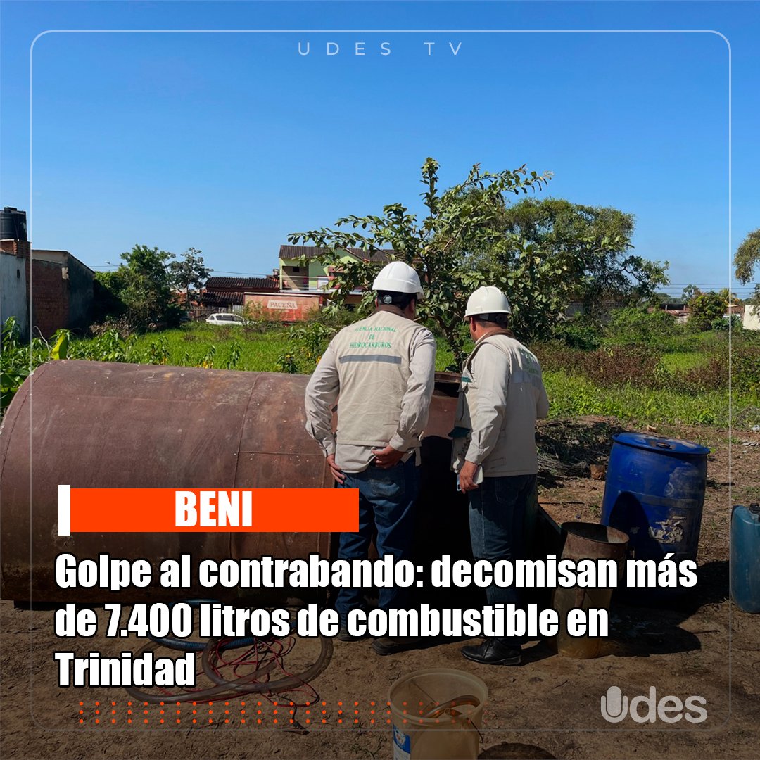 udestvbolivia's tweet photo. #udestv #anh #combustible
Dos operativos permitieron el decomiso de más de 7.400 litros de diésel y gasolina en la ciudad de Trinidad. Las intervenciones derivaron en el secuestro de vehículos y el hallazgo de combustible almacenado. https://t.co/gzVx4nt15I