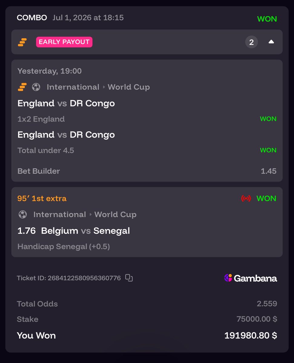 JulianMKD's tweet photo. You’re welcome if you followed. 

I’m the greatest of all time. 

Like this tweet if you want another free bet ❤️ https://t.co/BIb0QviW9X