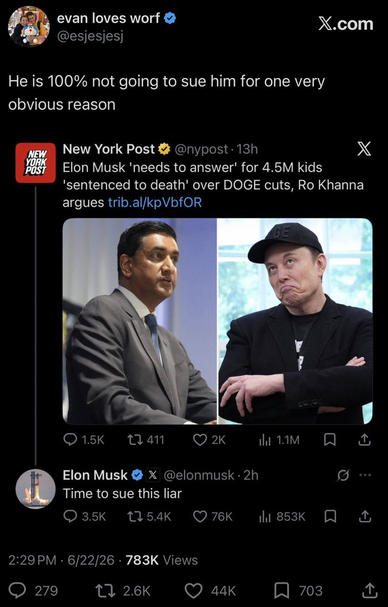 esjesjesj's tweet photo. Guess who hasn’t sued anyone yet https://t.co/2WfoG7C1s7