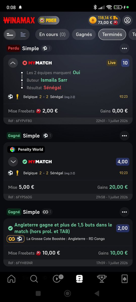 aby_sse's tweet photo. @NtkPronos Petite question, pourquoi mon parie n'a pas était validé ? Sachant que j'avais Sénégal avec le garantie 2 buts d'écart https://t.co/HgxvqIhsxF
