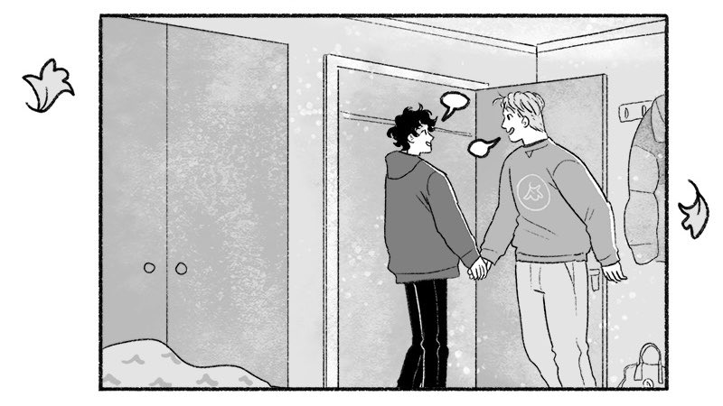 heartstbrasil's tweet photo. OS DETALHES! O volume 6 de Heartstopper termina com um pequeno presente. Na última página, um conteúdo extra mostra Nick e Charlie logo após fecharem a porta no fim do epílogo, com duas fotos deles tomando café da manhã. 🥞💜 https://t.co/web68w5dDx