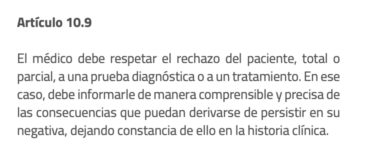 JaimeObregon's tweet photo. @elrojoinversor @HUnivValdecilla Ese paternalismo es justo lo que la Ley 41/2002, de autonomía del paciente, el Código Deontológico Médico y el Comité Europeo para la Prevención de la Tortura prohíben. La medicina moderna se basa en el consentimiento del paciente, no en «yo creo esto y te fuerzo a ello». 👇 https://t.co/qrCZ9aaGMy