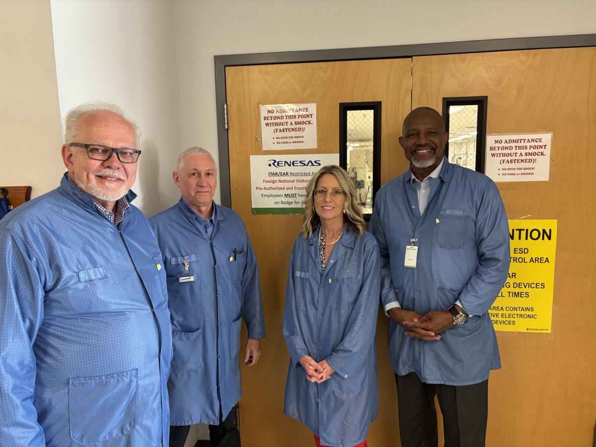 FLSemiconductor's tweet photo. We’re grateful to the team at Renesas Electronics for welcoming us for a site visit and tour of their Palm Bay facility. Opportunities like these strengthen connections across Florida's semiconductor ecosystem and help advance collaboration throughout the industry. https://t.co/bTCRexqMbj