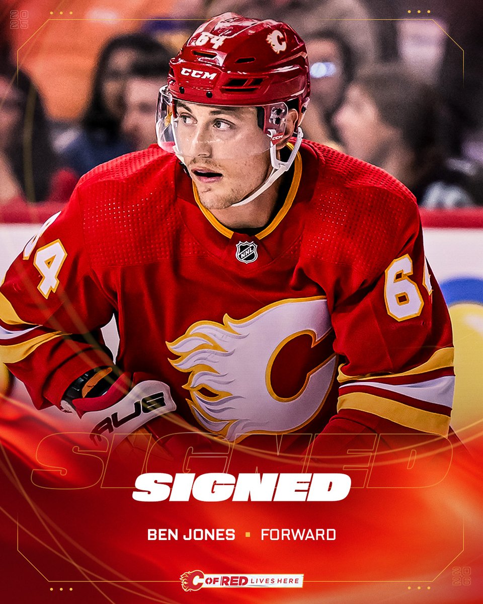 NHLFlames's tweet photo. Ben’s back!

We have signed forward Ben Jones to a one-year, two-way contract with an AAV of $850,000!

More info: https://t.co/DQoUZj1X7b https://t.co/G1AQZXNEYu