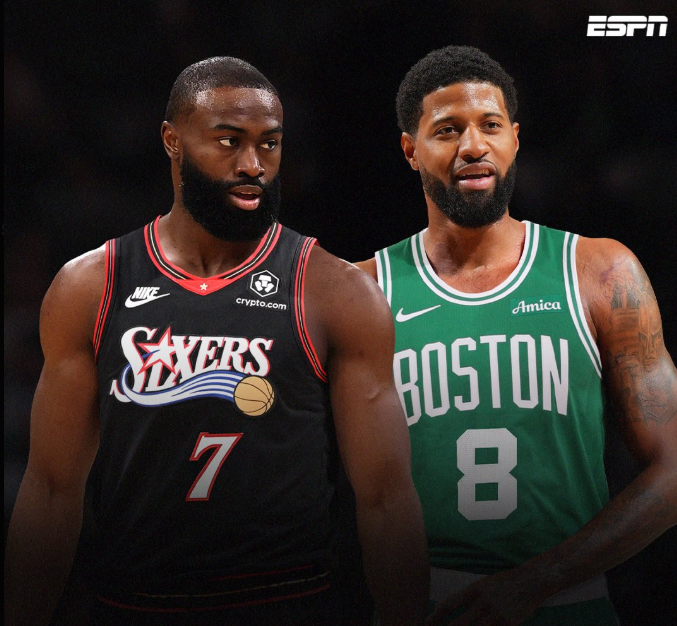 demas6Basket's tweet photo. BOOOOM TRASPASO🔥🔥🔥🔥

a Sixers: Jaylen Brown

a Celtics: Paul George + 2 primeras rondas + 2 segundas rondas

(via @ShamsCharania) https://t.co/AdwTruFXC6