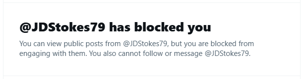 BarfDirtbin's tweet photo. @JDStokes79 Posts an ad hominem strawman and then blocks.  Boo hoo!  Yeah, who's the pathetic one? 🤣 https://t.co/uktcav7mY7