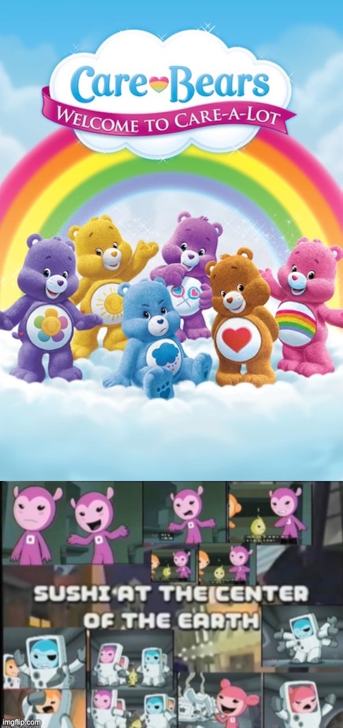 sushipack197's tweet photo. Care Bears: Welcome To Care A Lot Is Watching Sushi Pack: Sushis At The Center Of The Earth https://t.co/e48PUb9aQn