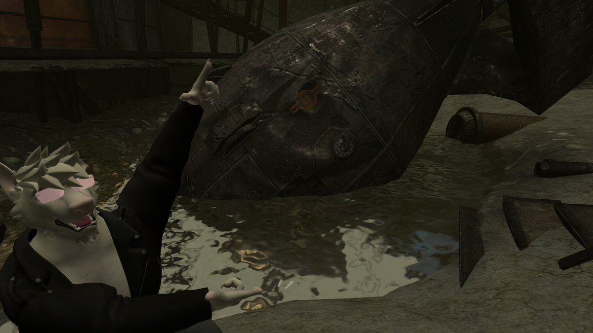 SamisTea800's tweet photo. On business in Megaton #vrchat #wolfman #hybrid #newavatar #Fallout #fallout3 #megaton https://t.co/QH8KgoFHvN