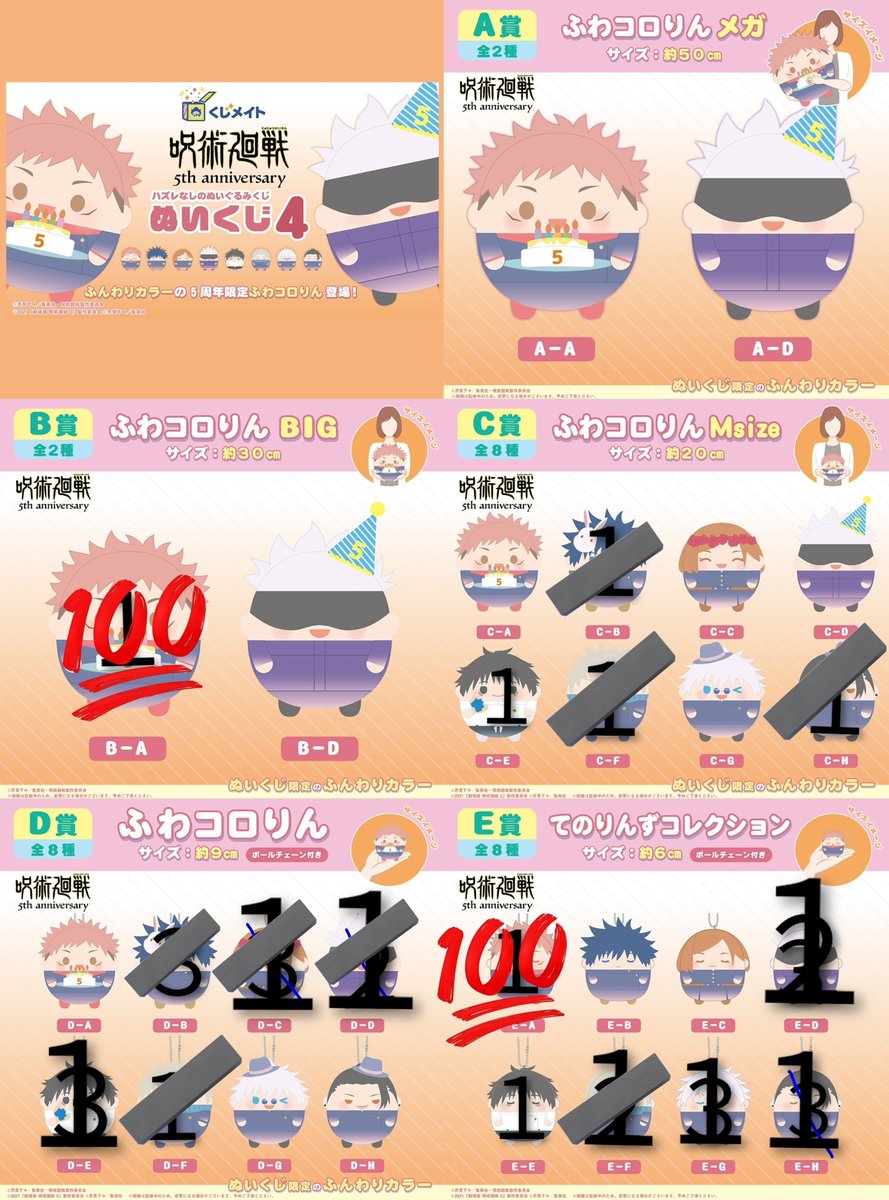譲渡・交換】呪術廻戦 ぬいくじ ふわコロりん くじメイト C賞（乙骨