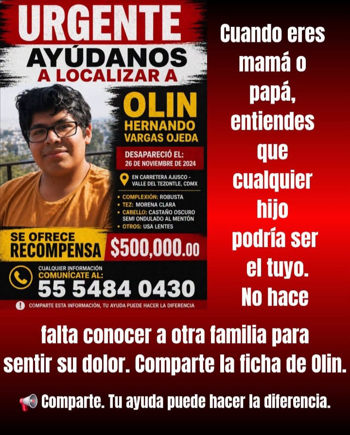 DulceNunez16's tweet photo. 📢 Ayudemos, si eres papá o mamá, entenderás el dolor de sus padres.
@cesarmty @Mty_Leones https://t.co/ZPY3s7bTH0
