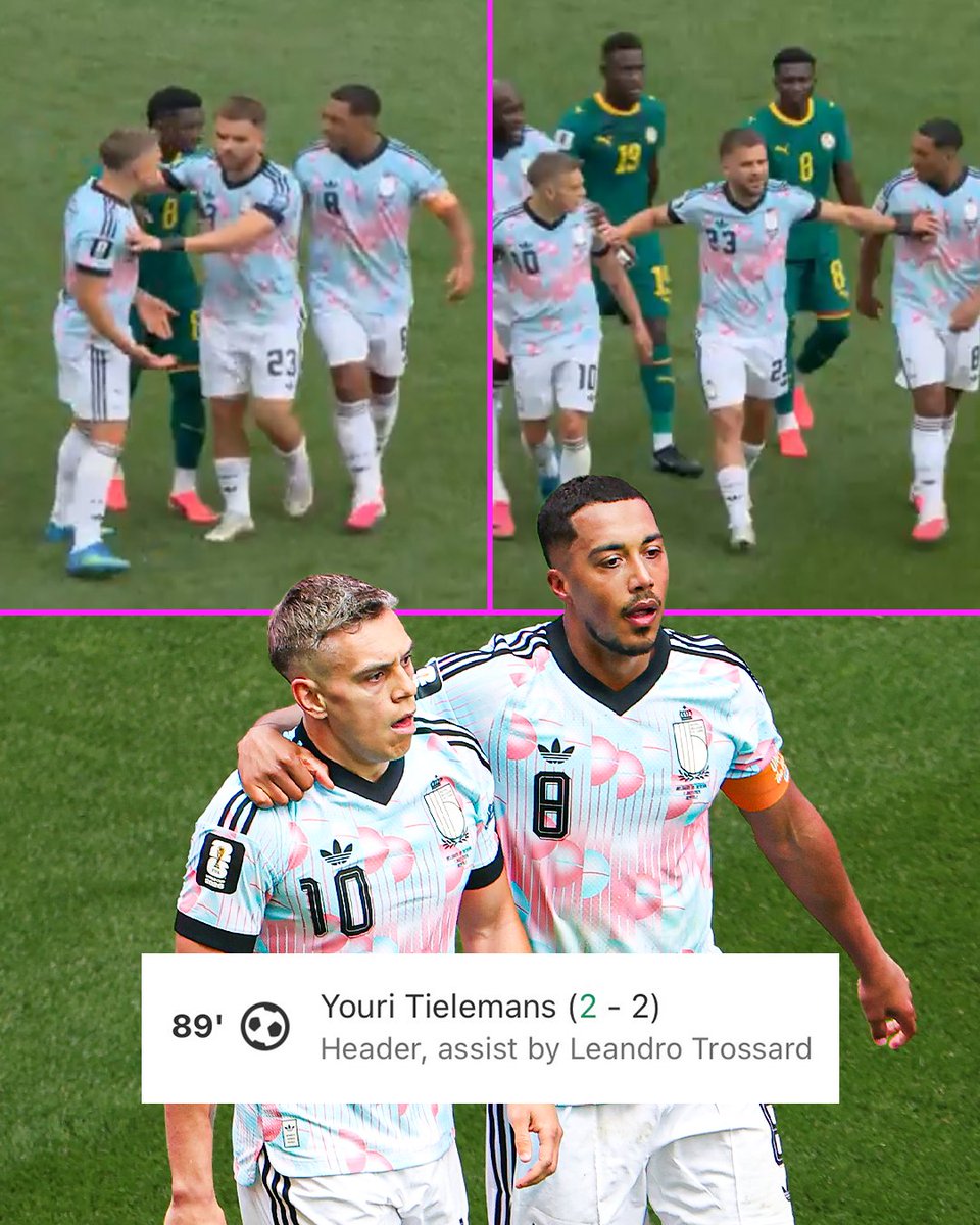 footballontnt's tweet photo. Youri Tielemans and Leandro Trossard had to be seperated during the hydration break in the 70th minute 😳😡

20 minutes later, they combined to level the game from 2-0 down. 🤝 https://t.co/Sz4r2vCSol
