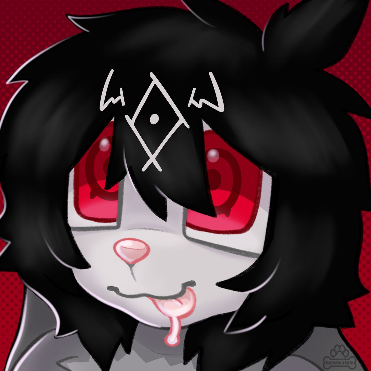 Relishcatpie_'s tweet photo. Headshot/icon commission! 🖤🌹🐇 https://t.co/WTakXp8hRY