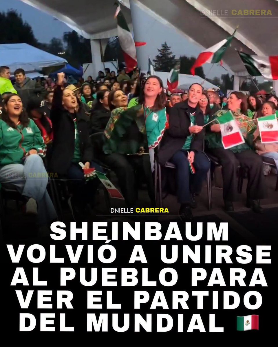 DnielleCabrera's tweet photo. 🚨🇲🇽 LA PRESIDENTA CON EL PUEBLO!

Claudia Sheinbaum volvió a unirse con el pueblo para ver el partido de México y Ecuador 🇲🇽 https://t.co/FVzGJA7L63