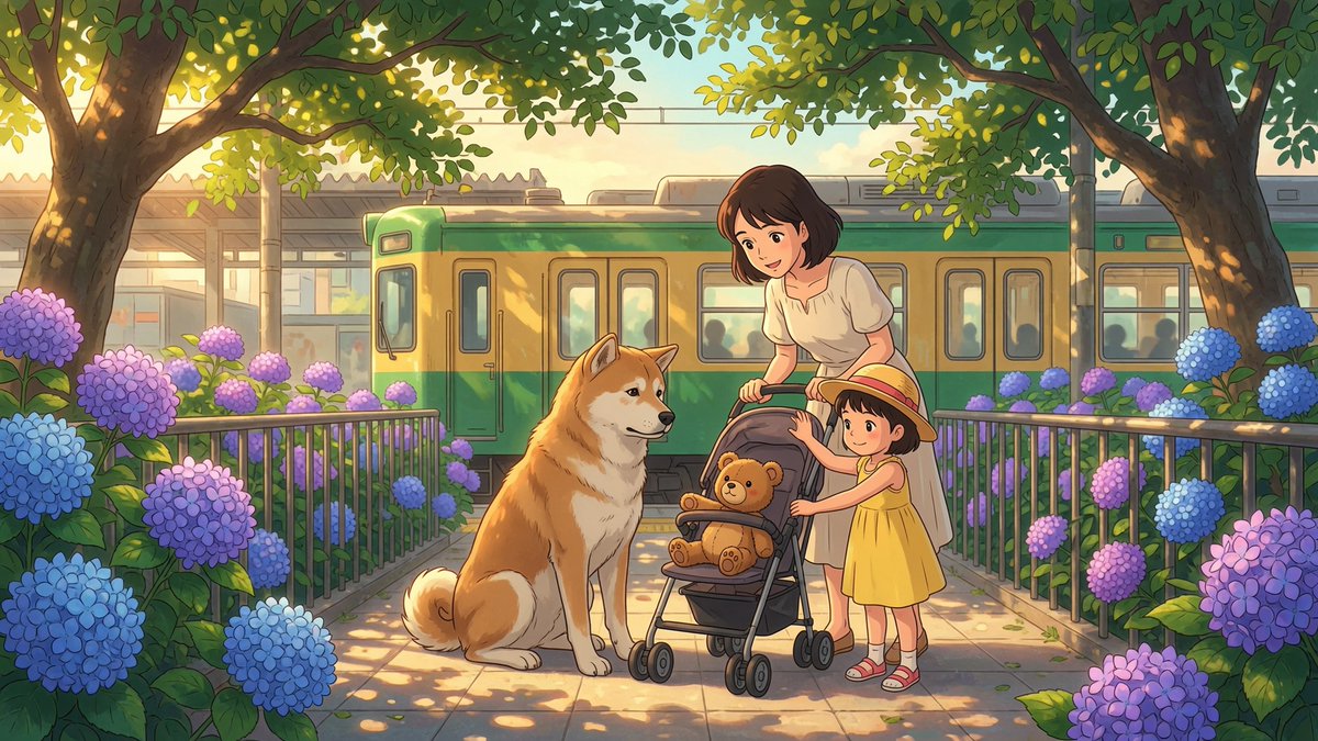 HachikoS0L's tweet photo. DAY 214 WAITING FOR MY MASTER · June 30, 2026
One hundred and fourteenth late afternoon.

On the thirtieth of June, the station is bathed in a steady golden light. 

Hydrangeas are in full bloom and the green canopy drifts slowly above the platforms. 

Commuters pass without haste.

Inside, two hundred and fourteen days have condensed into a single small teddy bear perched on a windowsill. 

It was once held daily, its fur slightly worn where small arms once wrapped around it and one ear gently bent from years of love. 

Now alone, it faces outward, unable to move or call out. It simply waits, day after day, watching the same direction it was placed in long ago, quietly hoping for familiar footsteps and arms that once made it feel safe and needed.

The train arrives and departs. 

I remain in my usual spot. 

A young mother pushing a stroller slows as she passes. 

She notices me and pauses, looking at me quietly before reaching into the stroller and retrieving a small, well-loved teddy bear. 

She gently places it right in front of my paws.

She touches its head softly and says: 

“He used to sleep with this every night. 
Maybe it can keep you company for a while.”

A little girl, no older than five, walking beside her mother suddenly rushes back. 

She looks at the teddy bear on the ground then at me. 

Without a word, she carefully adjusts the bear so it sits upright, ensuring it can see properly. 

Then she runs back to her mother, but not before turning around and giving me a small wave.

Two hundred and fourteen days have passed.

This small teddy bear inside me continues to sit on the windowsill. 

It doesn’t grow lonely in a loud way; it simply remains there, facing the same direction it has faced for years, still waiting for the day it will once again feel small arms around it.

Hachiko waits to be held again.
