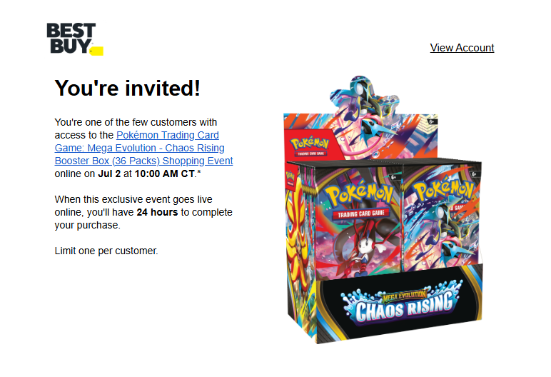 TGInuus's tweet photo. @PokemonRestocks I already got my invite email. I'm assuming they just started going out and will continue to go out until the day before the drop. https://t.co/89xJoczr4I