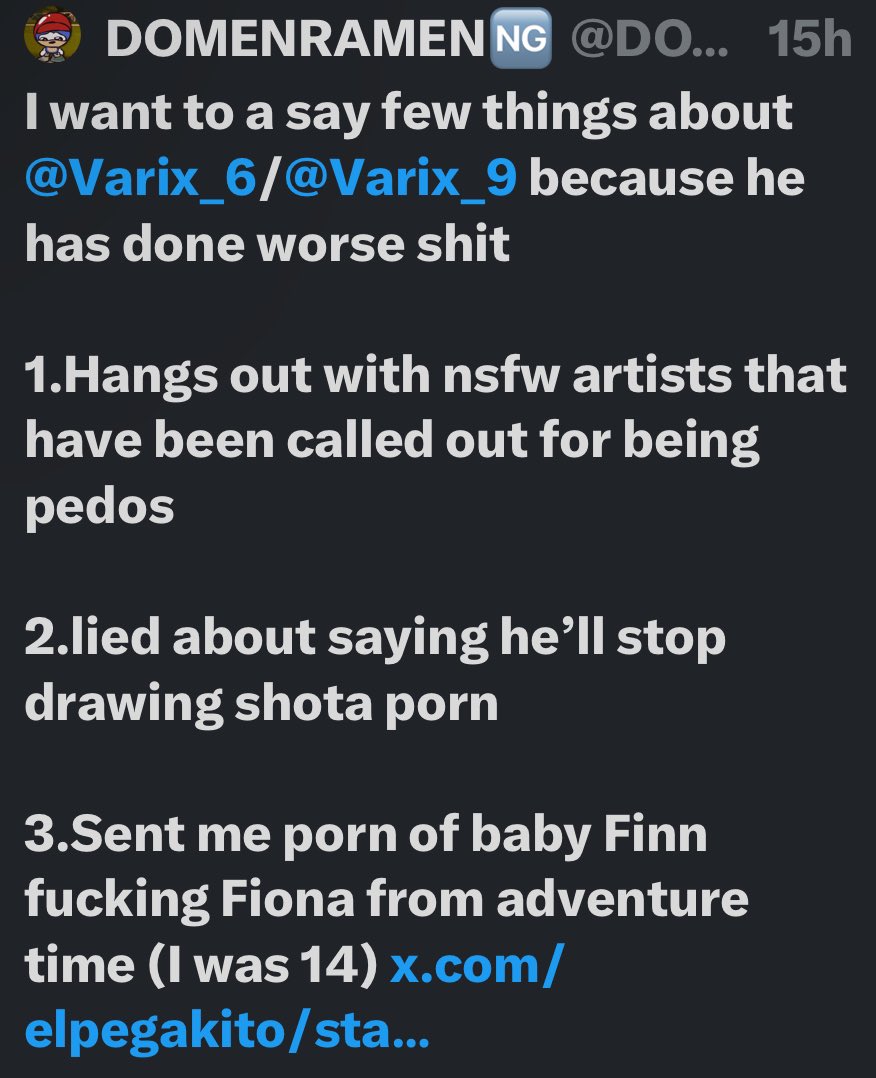 FuntimeEXP21's tweet photo. @Varix_9 @SarahThrowin @iluvbafin There was multiple tweets of exposing him and his actions, and grooming minors was CERTAINLY a big issue.

The tweet in the pic was deleted, but its still evidence.
https://t.co/fZSq5oewqx https://t.co/mqw4M7r0Rw