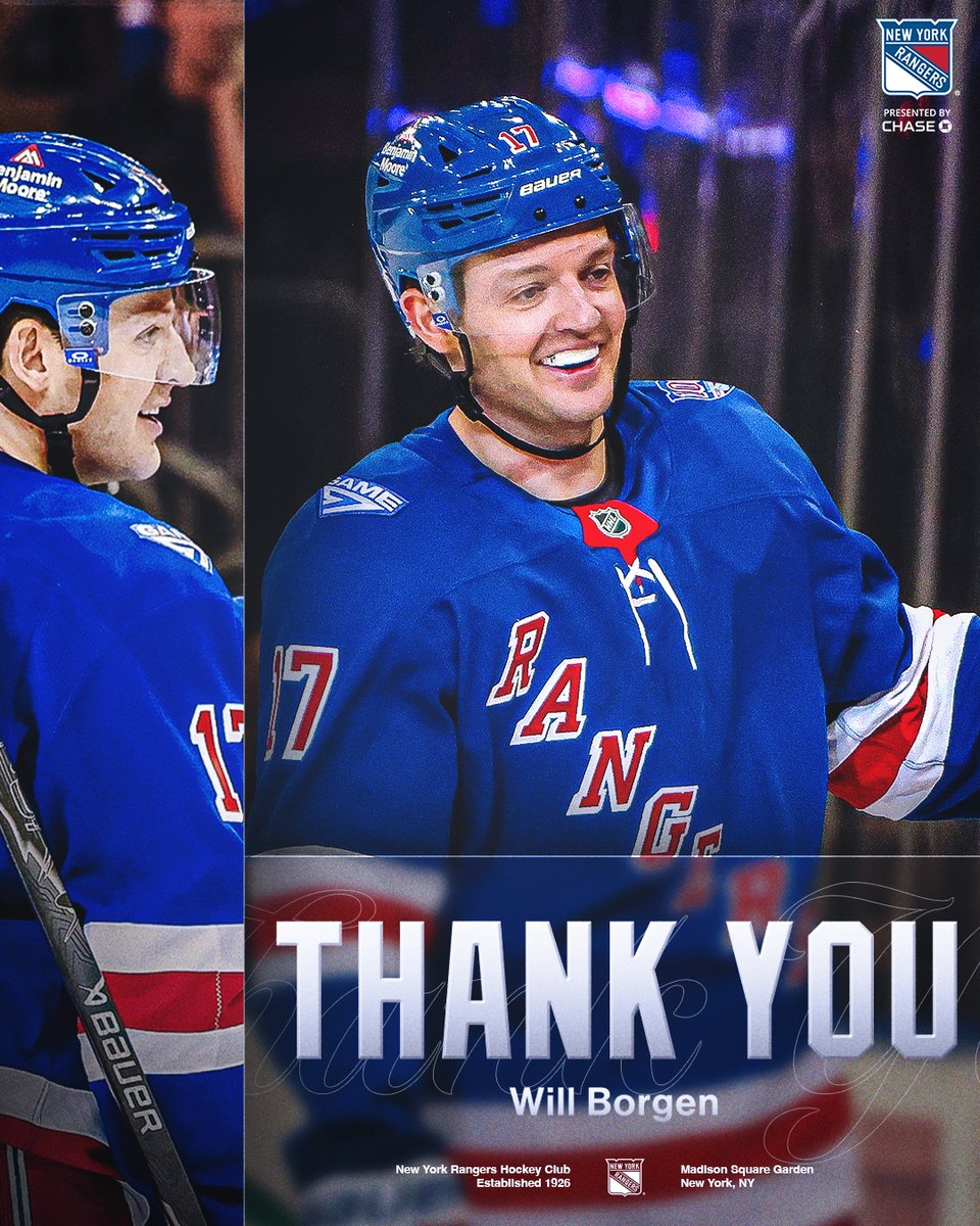 NYRangers's tweet photo. Thank you for everything, Borgy! https://t.co/1PTuh6MTVB