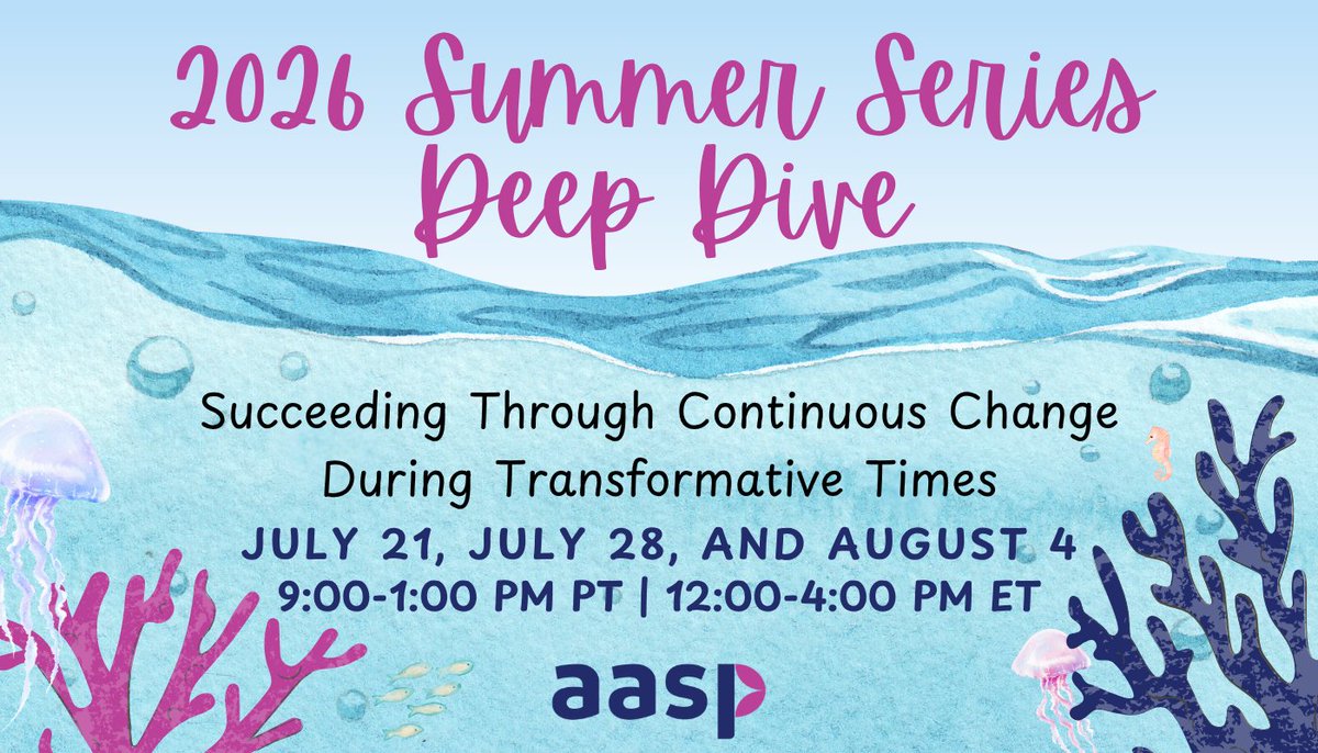 advserv's tweet photo. 🐟☀️ The aasp Summer Series starts next week!
Whether you're exploring AI, strengthening your data practices, or looking for new ways to improve your operations, there's something for everyone.
Register today! https://t.co/cPSK9T9zdG
#AdvancementServices #aaspSummerSeries https://t.co/IgptzsEd2G