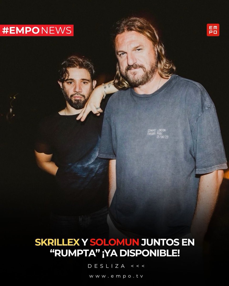 EMPOTV's tweet photo. Esta es “LA COLABORACIÓN” 😮‍💨👏🏻

Skrillex y Solomun llegan con “RUMPTA” marcando un junte musical muy esperado 🔥🎧

¿Ya la escucharon? 👀 https://t.co/svi5LF4SV2
