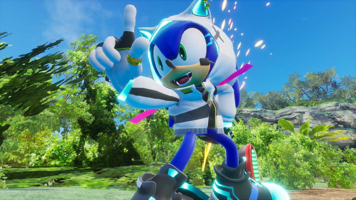 RosieRose_15's tweet photo. A few screenshots of the Neon Suit Sonic mod💙 https://t.co/y0WQrwrbxK