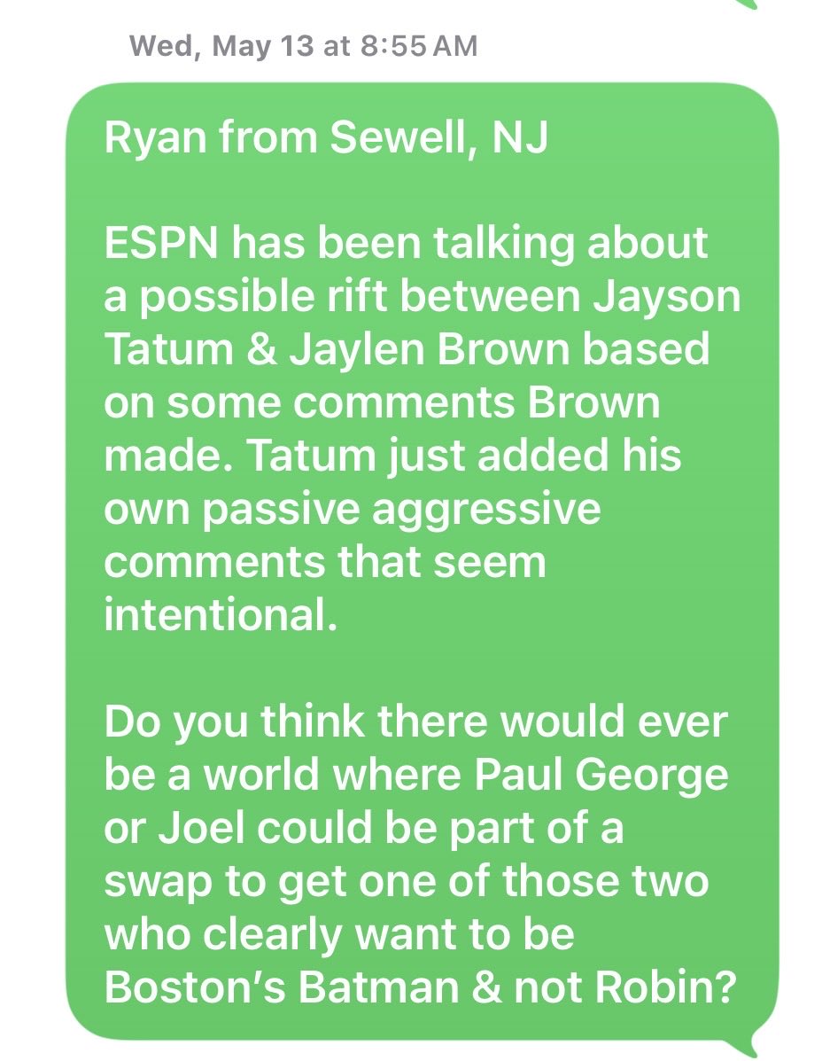 RyanBoyer11's tweet photo. @jelynchjr @PHLY_Sixers Called this 6 weeks ago!! https://t.co/TGY07TlwGY
