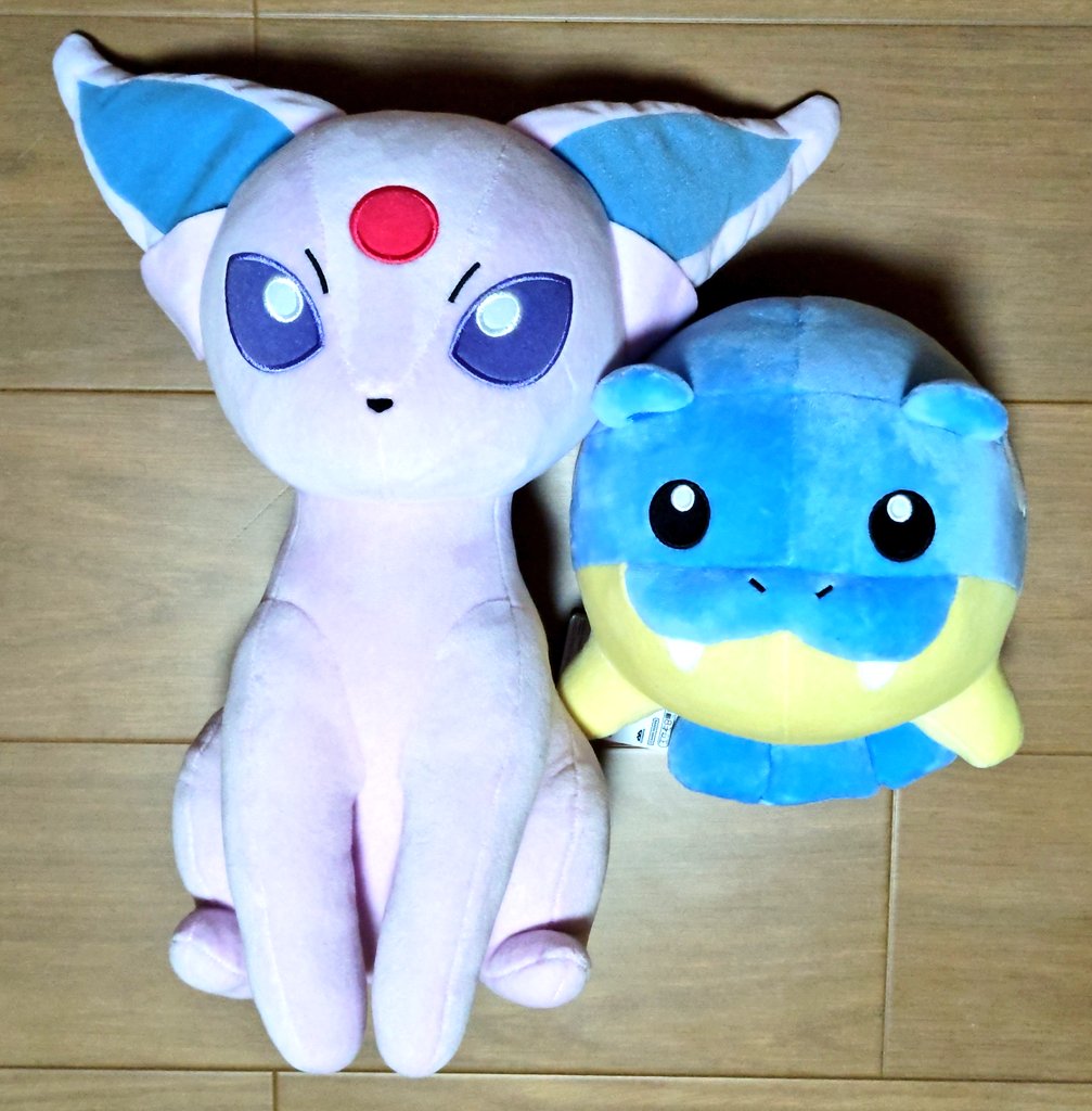 nikorenai's tweet photo. 昨日寝れなくて閉店前のゲーセンで取ったエーフィとタマちゃん https://t.co/dkNTcqo61K