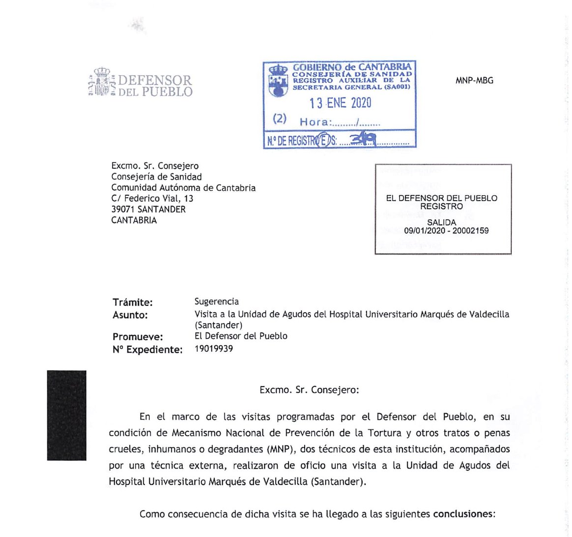 JaimeObregon's tweet photo. @arxyeleach @HUnivValdecilla @DefensorPuebloE El Defensor del Pueblo se ha personado dos veces en el HUMV en relación con quejas por inmovilizaciones. Lo que me hicieron a mí ya lo habían hecho anteriormente con otros pacientes. Yo solo pido que me entreguen la información que he solicitado, a la que tengo derecho. https://t.co/q0VsY7Gje4