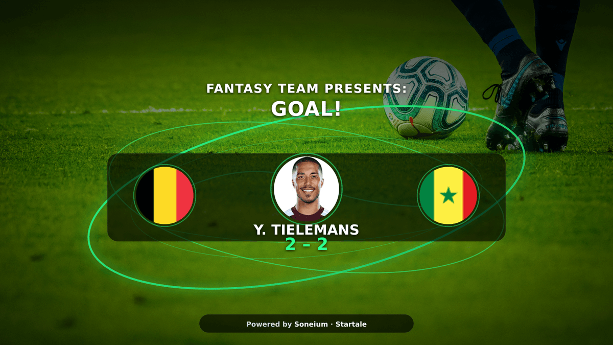 fantasyteamio's tweet photo. EQUALIZER! ⚽🔥 Tielemans 89' — WE'RE LEVEL!

🇧🇪 Belgium 2–2 Senegal 🇸🇳 — knockout drama in the Round of 32.

Did your captain deliver? FantasyTeam points are LIVE.

Check your squad NOW. Don't blink. 👀

#WorldCup2026 #FantasyTeam #Football #Soneium #Startale #Belgium https://t.co/rofP8hY9oL
