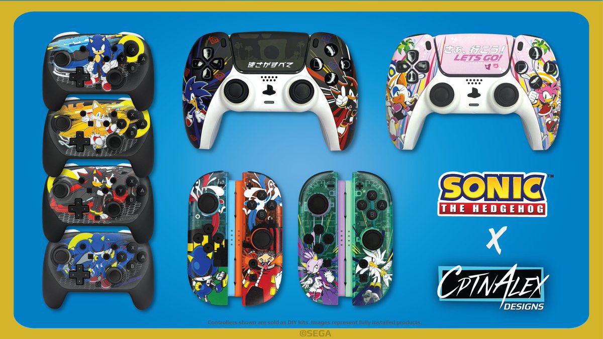 sonicstadium's tweet photo. NEWS: New Sonic controller shell kits have been released by @CptnAlexDesigns! #SonicNews

Shells are available for Joycon 2s, Switch 2 Pro Controllers, and PS5 controllers: https://t.co/TtEKLPiy60