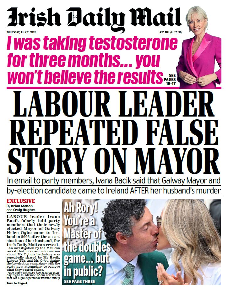 irishdailymail's tweet photo. Thursday's Irish Daily Mail front page. https://t.co/Td87TSBUyP